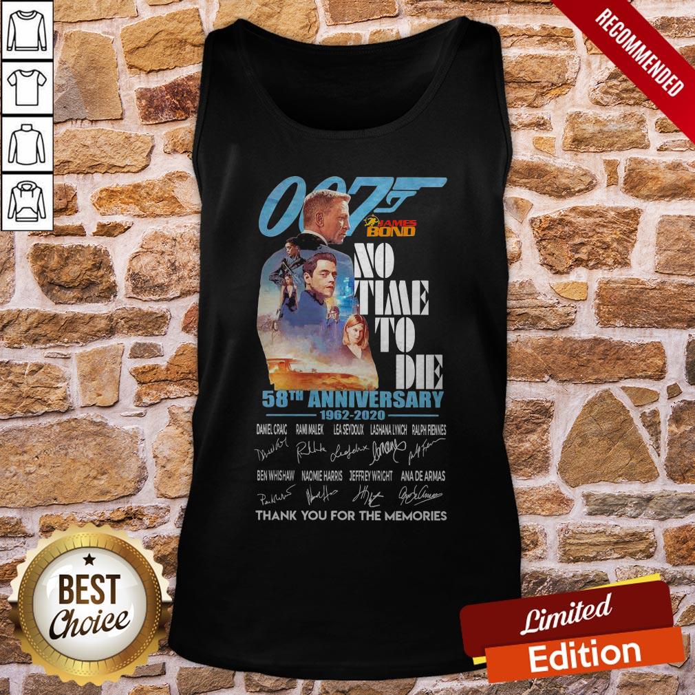 James Bond No Time To Die 58th Anniversary 1962 2020 Thank You For The Memories Shirt - Image 3