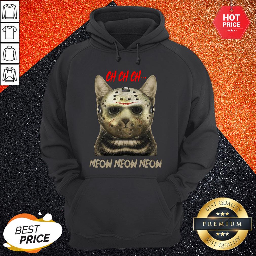 Jason Voorhees Ch Ch Ch Meow Meow Meow Cat Halloween Shirt - Image 5