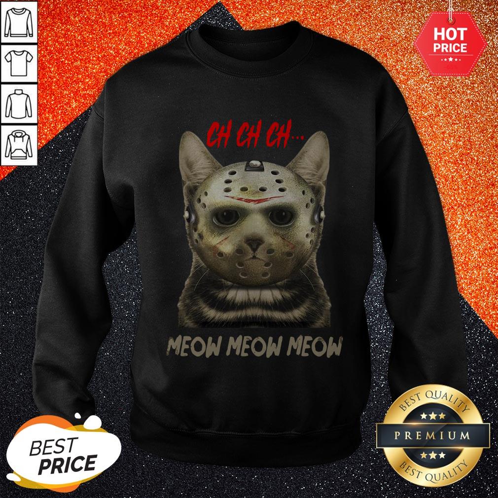 Jason Voorhees Ch Ch Ch Meow Meow Meow Cat Halloween Shirt - Image 4