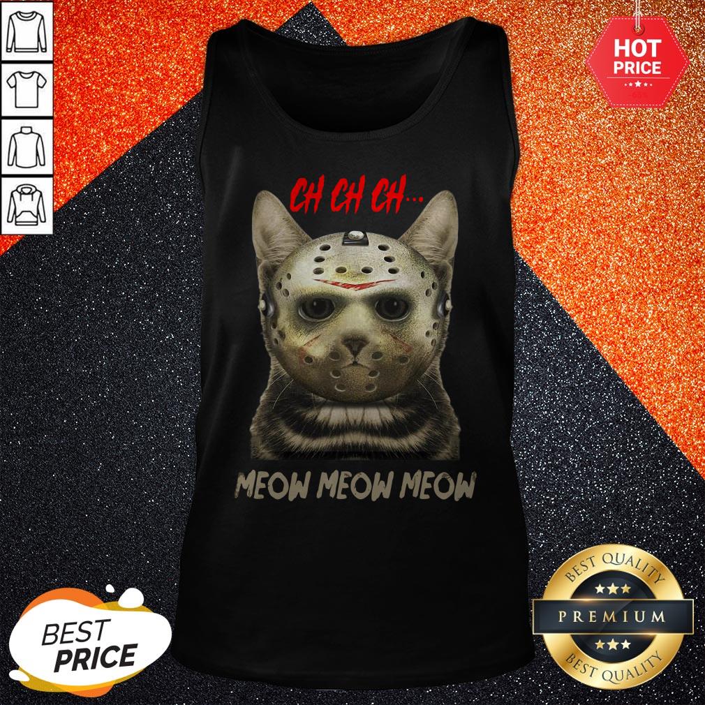 Jason Voorhees Ch Ch Ch Meow Meow Meow Cat Halloween Shirt - Image 3