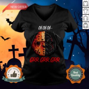 Alternative view of Jason Voorhees Pug Ch Ch Ch Grr Grr Grr Halloween T-Shirt