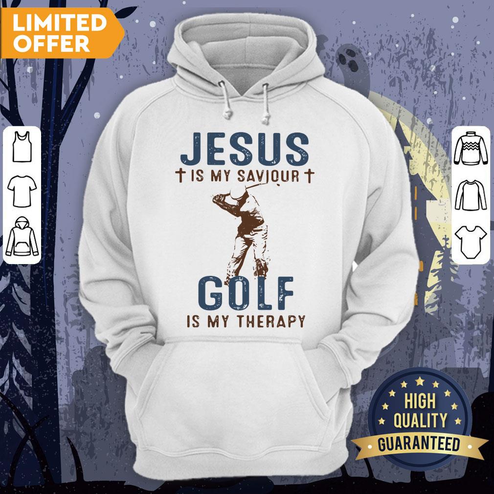 Jesus Is My Savior Golf Is My Therapy Shirt - Image 5