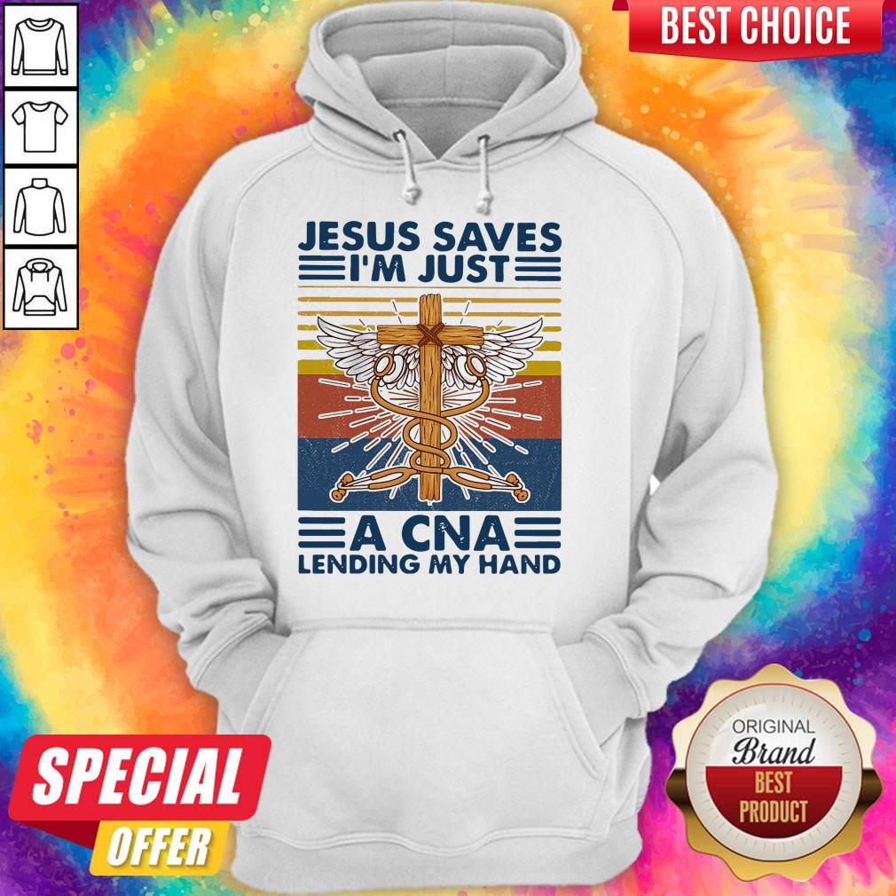 Jesus Saves I’m Just A CNA Lending My Hand Vintage Shirt - Image 3