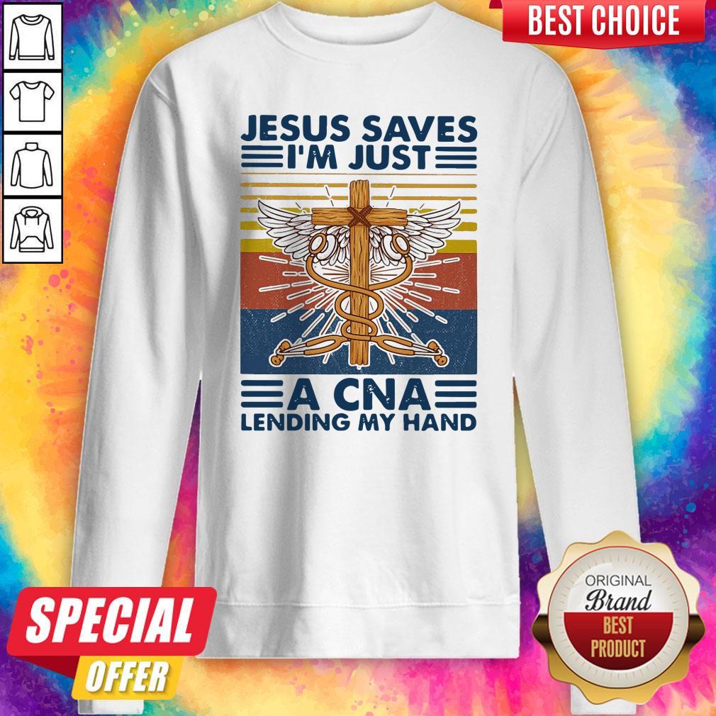 Jesus Saves I’m Just A CNA Lending My Hand Vintage Shirt - Image 5