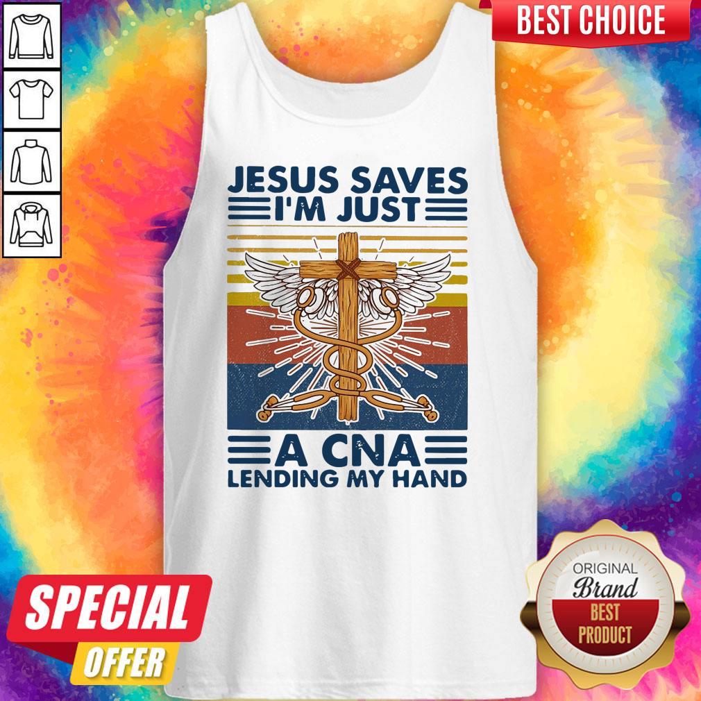 Jesus Saves I’m Just A CNA Lending My Hand Vintage Shirt - Image 4