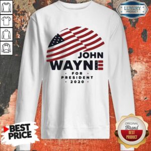 Alternative view of John Wayne For President 2020 American Flag Shirt