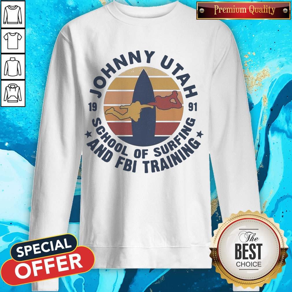 Johnny Utah 1991 School Of Surfing And FBI Training Vintage Retro T-Shirt - Image 4