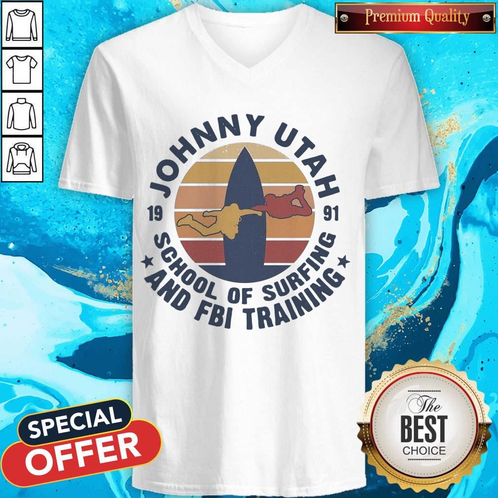 Johnny Utah 1991 School Of Surfing And FBI Training Vintage Retro T-Shirt - Image 2