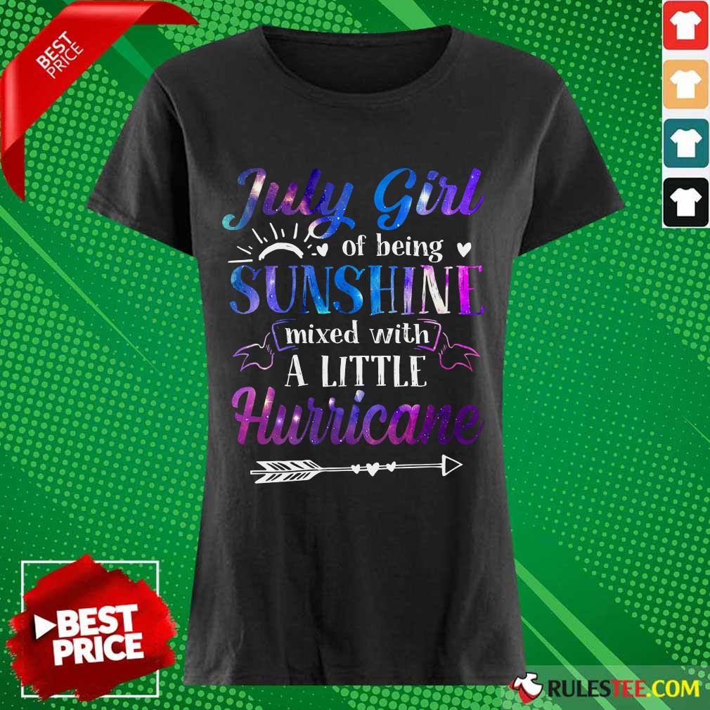 July Girl Sunshine Mixed With A Little Hurricane Shirt - Image 3