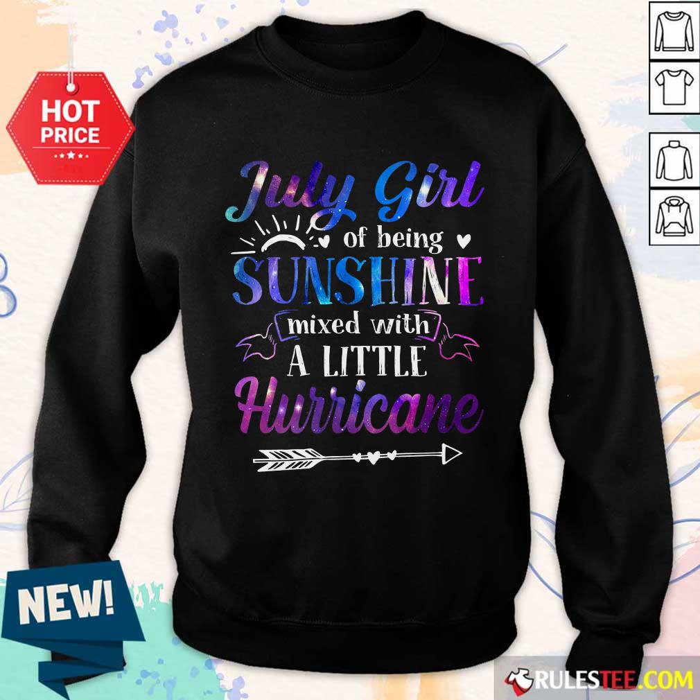 July Girl Sunshine Mixed With A Little Hurricane Shirt - Image 5