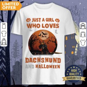 Just A Girl Who Loves Dachshund And Halloween Shirt