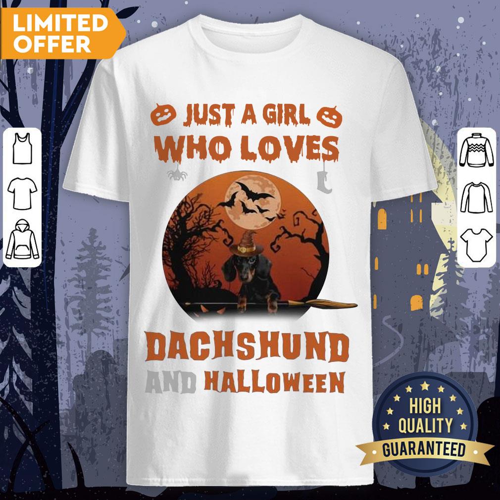 Just A Girl Who Loves Dachshund And Halloween Shirt