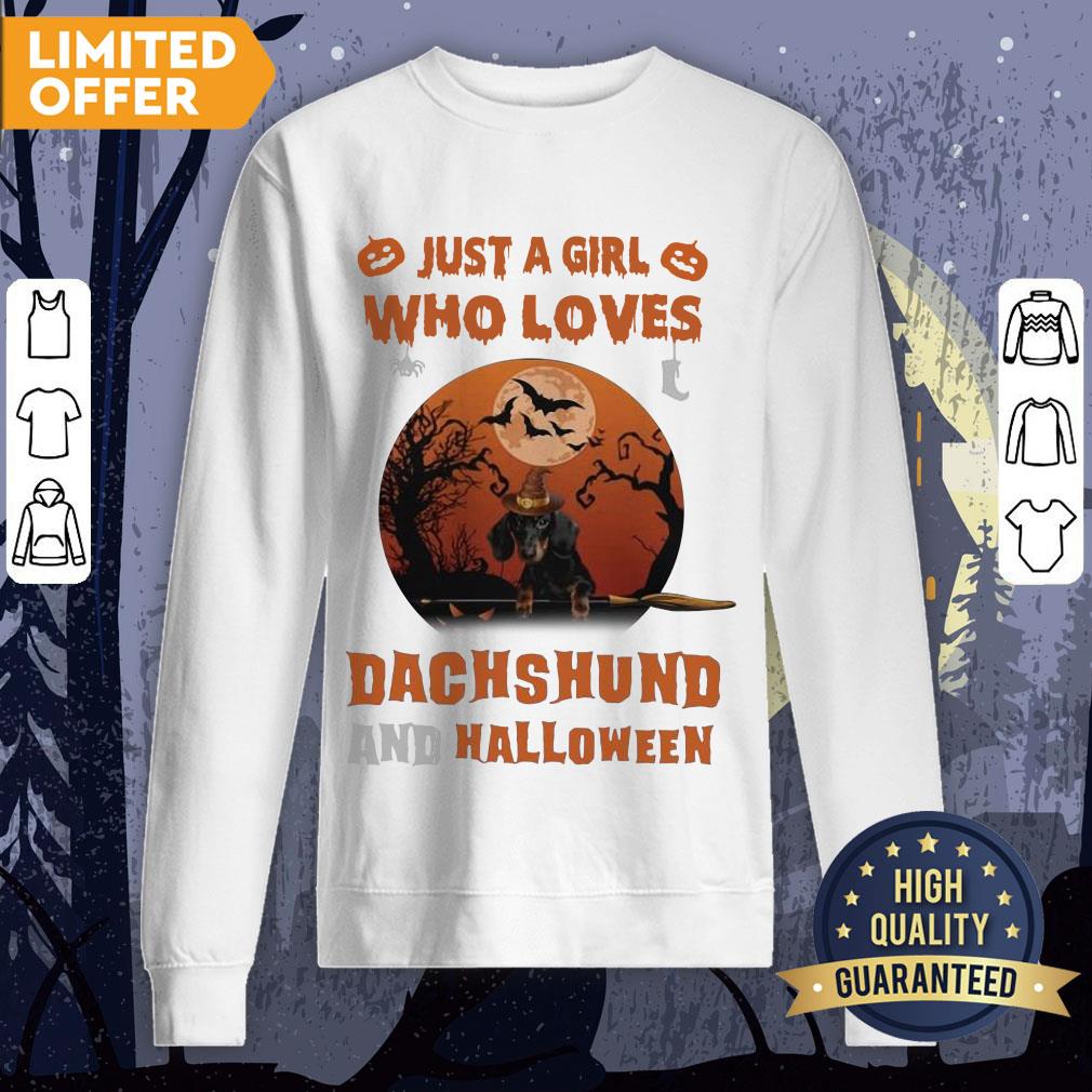 Just A Girl Who Loves Dachshund And Halloween Shirt - Image 4