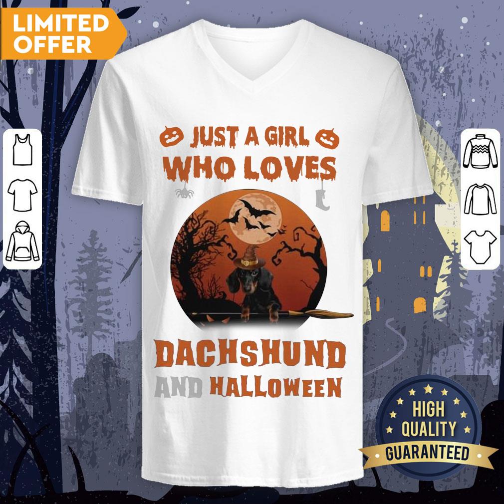 Just A Girl Who Loves Dachshund And Halloween Shirt - Image 3