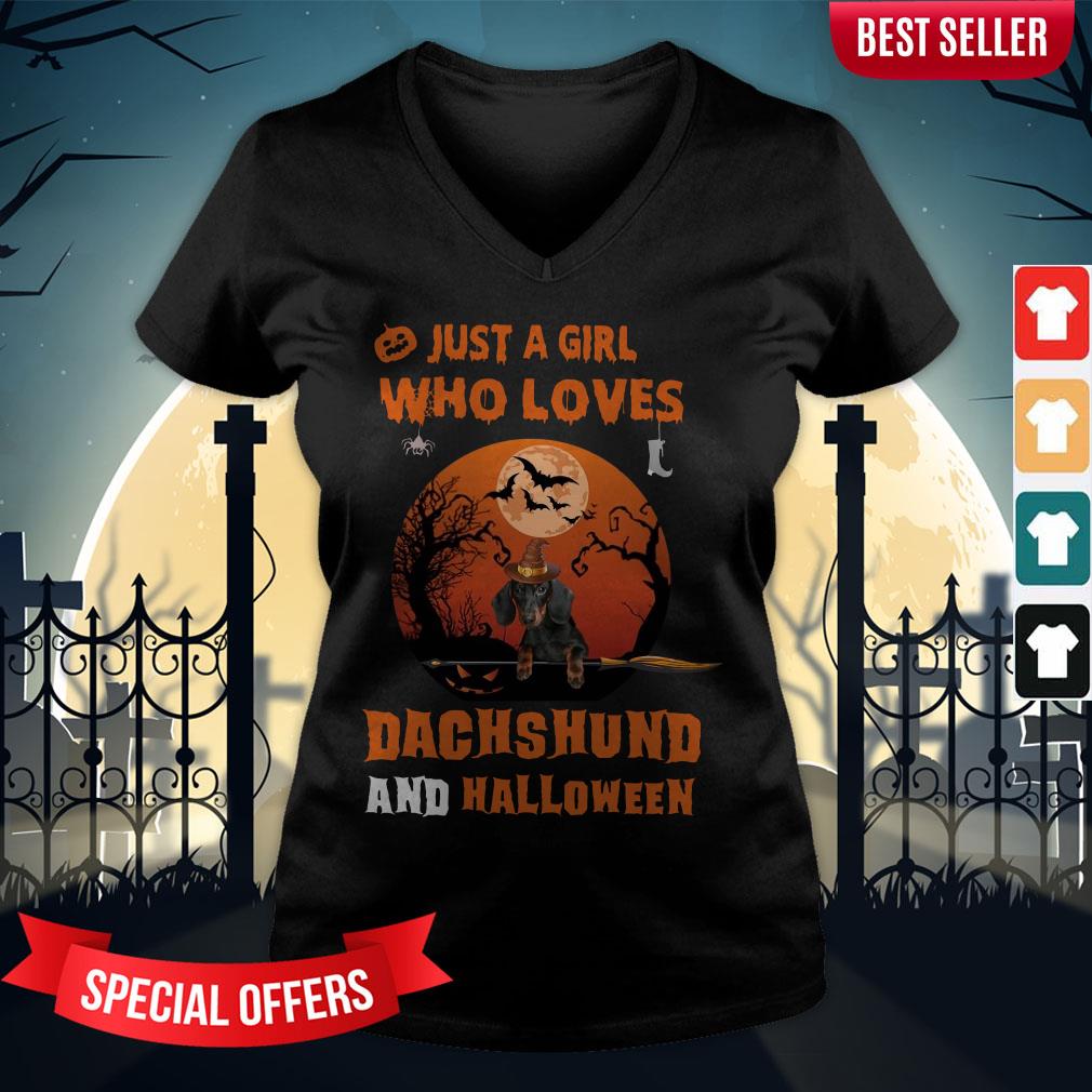 Just A Girl Who Loves Dachshund Halloween T-Shirt - Image 2