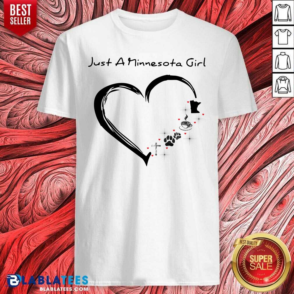Just A Minnesota Girl Heart Cross Shirt