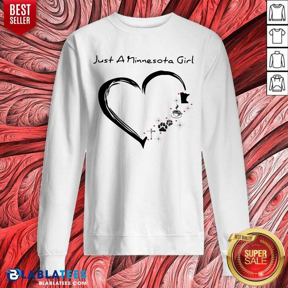 Just A Minnesota Girl Heart Cross Shirt - Image 5