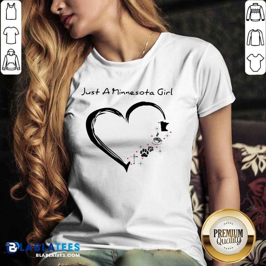 Just A Minnesota Girl Heart Cross Shirt - Image 3