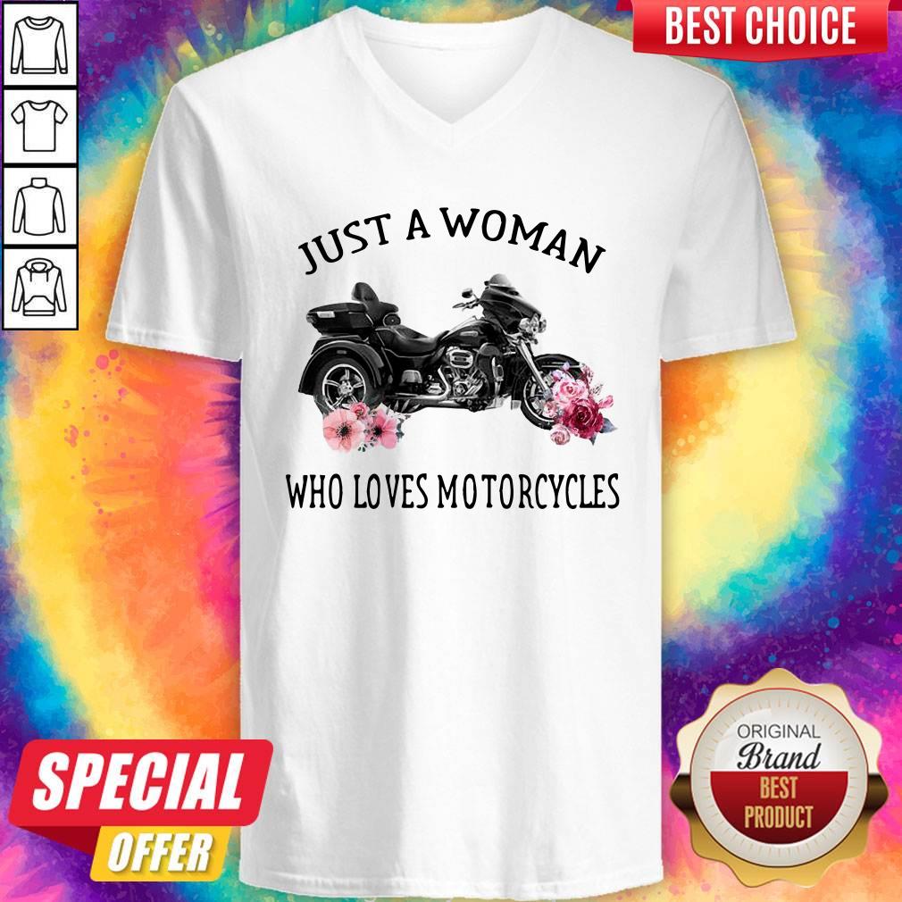Just A Woman Who Loves Motorcycles Shirt - Image 2