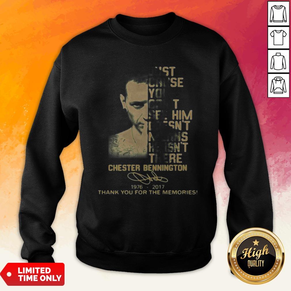 Just Cause You Feel It Doesn’t Mean It’s There Chester Bennington 1976 2017 Thank You For The Memories Signature Shirt - Image 2