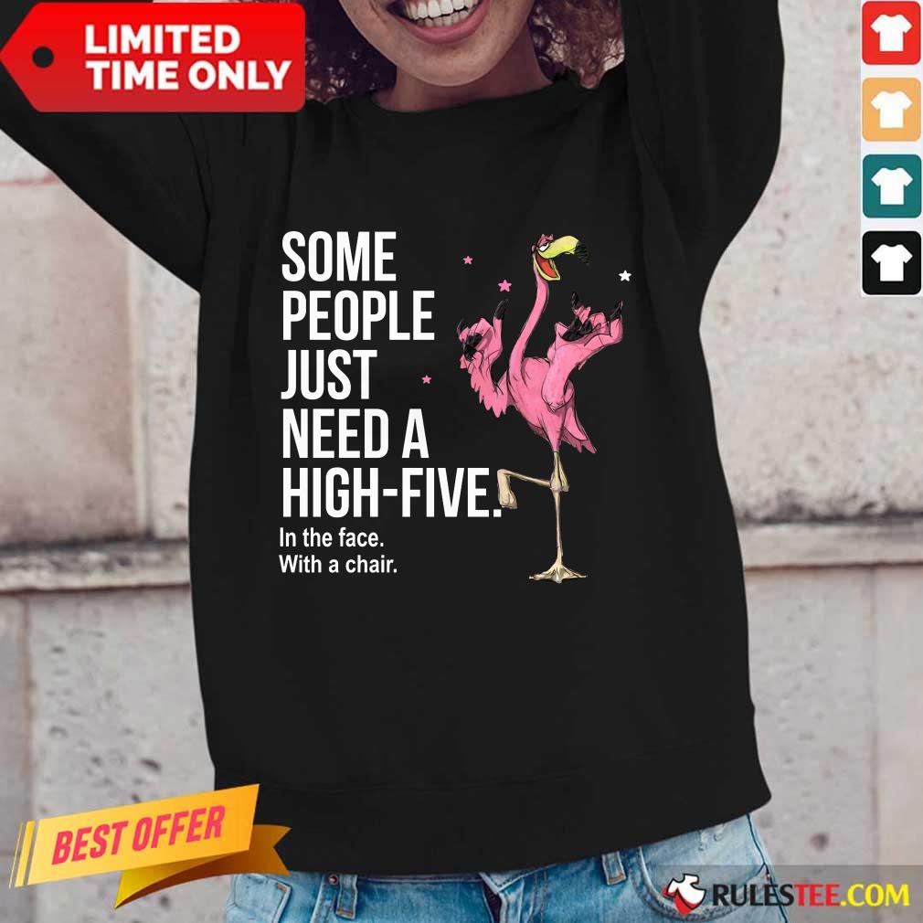 Just Need A High Five Flamingo Shirt - Image 2