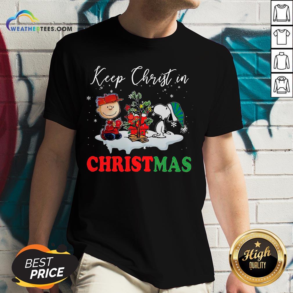 Keep Snoopy And Charlie Brown Keep Christ In Christmas 2020 Shirt - Image 2