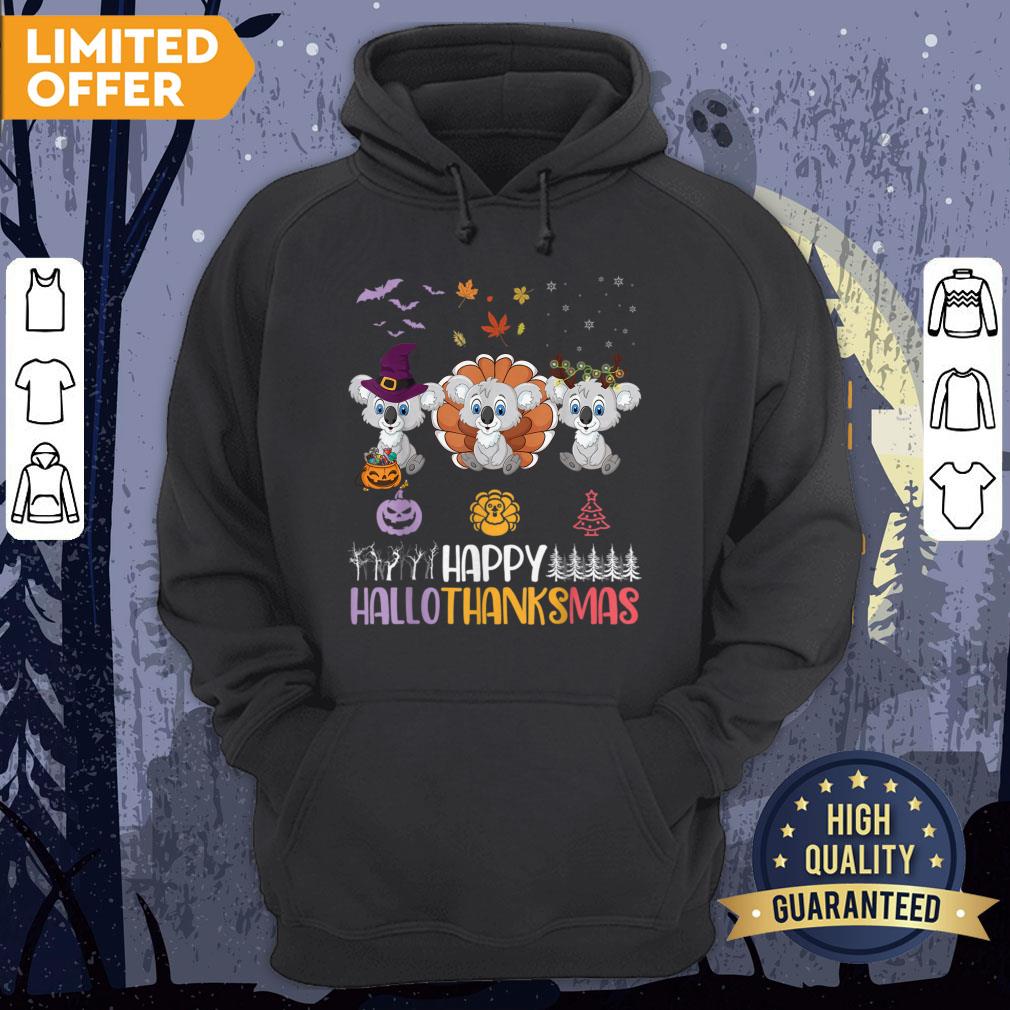 Koalas Halloween Thanksgiving Christmas Happy Hallothankmas Shirt - Image 5