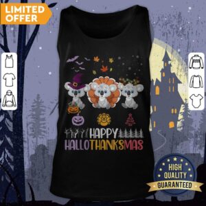 Alternative view of Koalas Halloween Thanksgiving Christmas Happy Hallothankmas Shirt