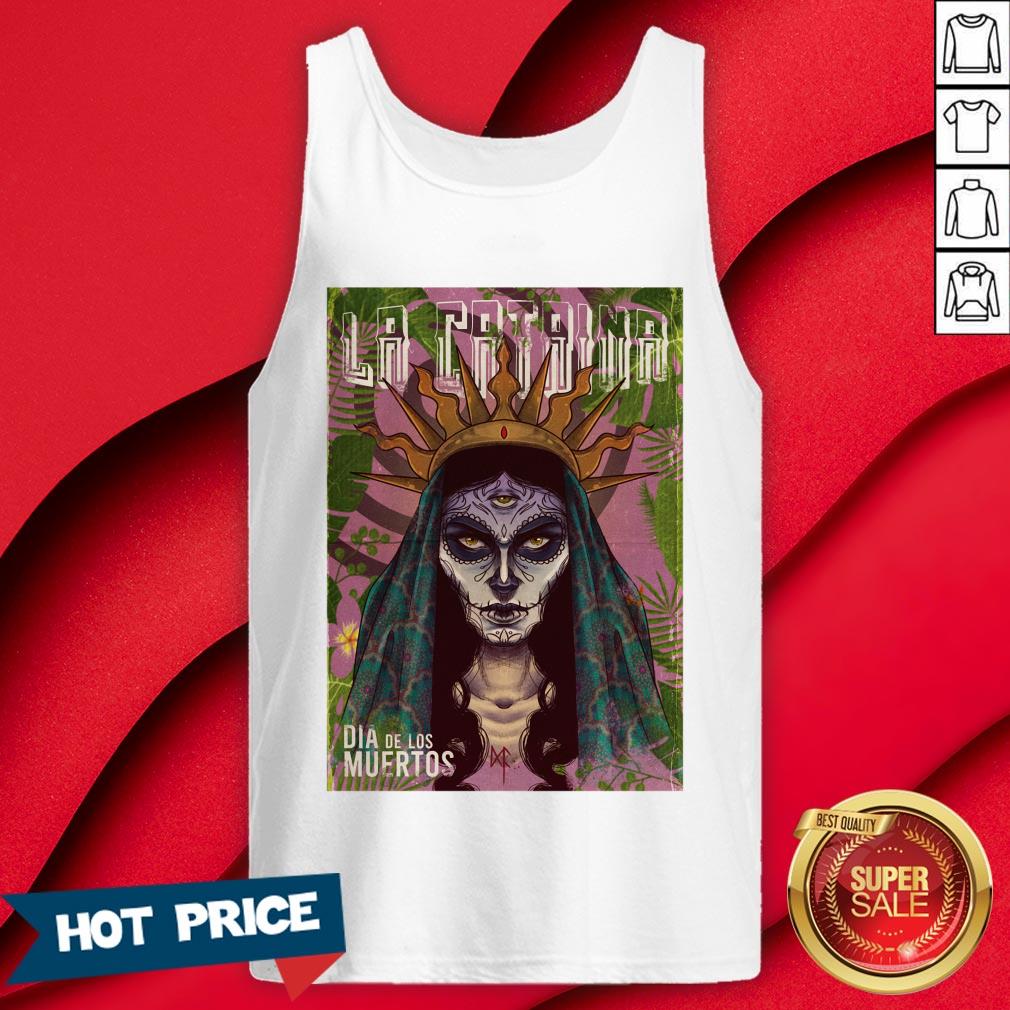 La Catrina Sugar Skull Dia De Los Muertos Day Of Dead Shirt - Image 2