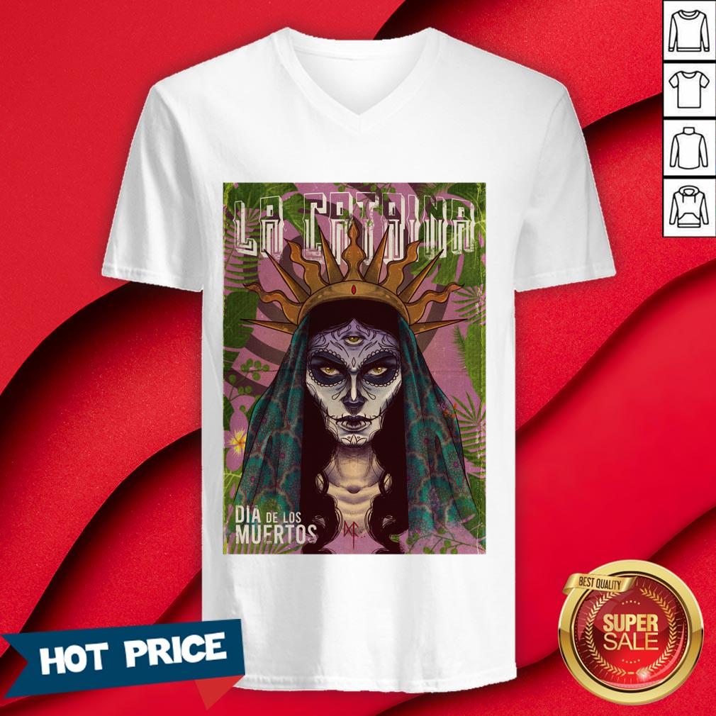 La Catrina Sugar Skull Dia De Los Muertos Day Of Dead Shirt - Image 3