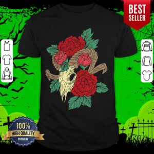 Lamb Skull With Flower Day Of The Dead Muertos Shirt