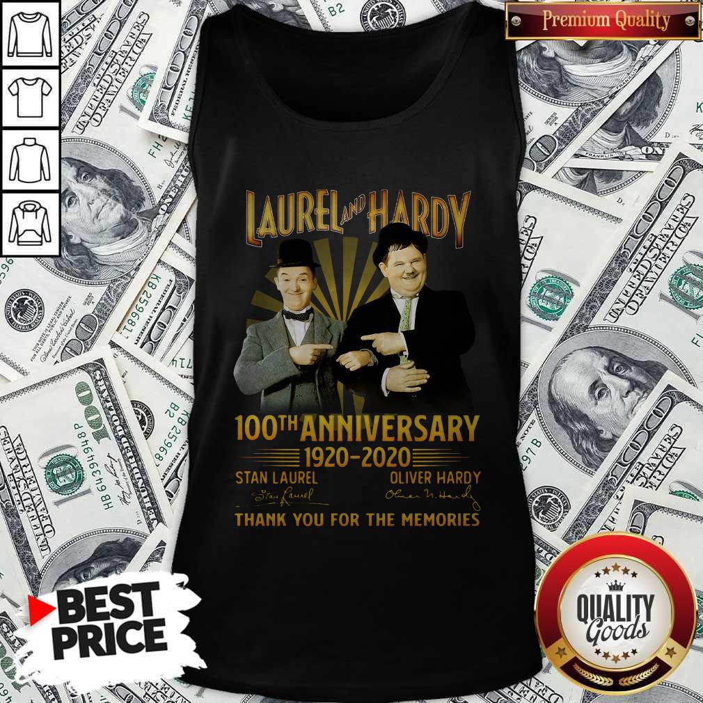 Laurel And Hardy 100th Anniversary 1920 2020 Thank You For The Memories Signature Shirt - Image 4