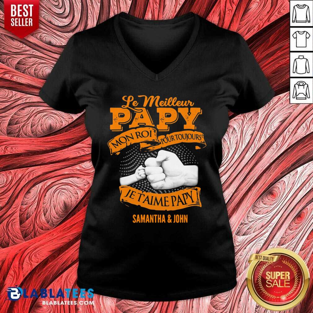 Le Meilleur Papy Mon Roi Pour Toujours Je Taime Papy Shirt - Image 2