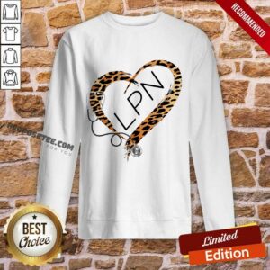 Alternative view of Leopard Heart Frame Medical Stethoscope LPN Shirt