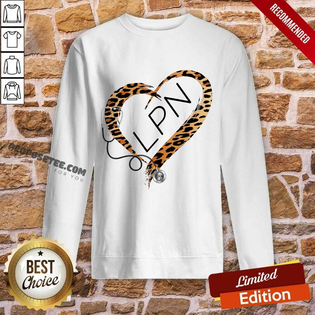 Leopard Heart Frame Medical Stethoscope LPN Shirt - Image 2