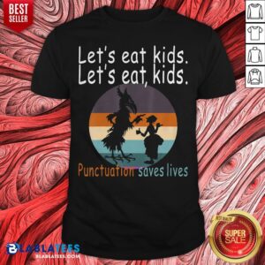 Let's Eat Kids Punctuation Saves Lives Teacher Halloween Vintage Retro Shirt
