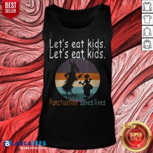 Alternative view of Let's Eat Kids Punctuation Saves Lives Teacher Halloween Vintage Retro Shirt