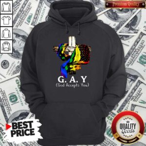 Alternative view of LGBT Cross Jesus Gay God Accepts You Shirt