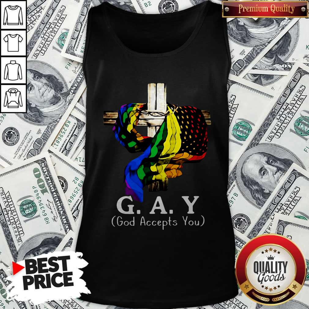 LGBT Cross Jesus Gay God Accepts You Shirt - Image 3