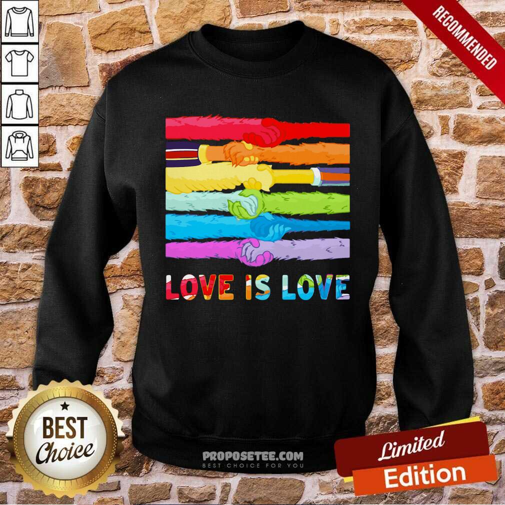 LGBT Hand Love Is Love Shirt - Image 5