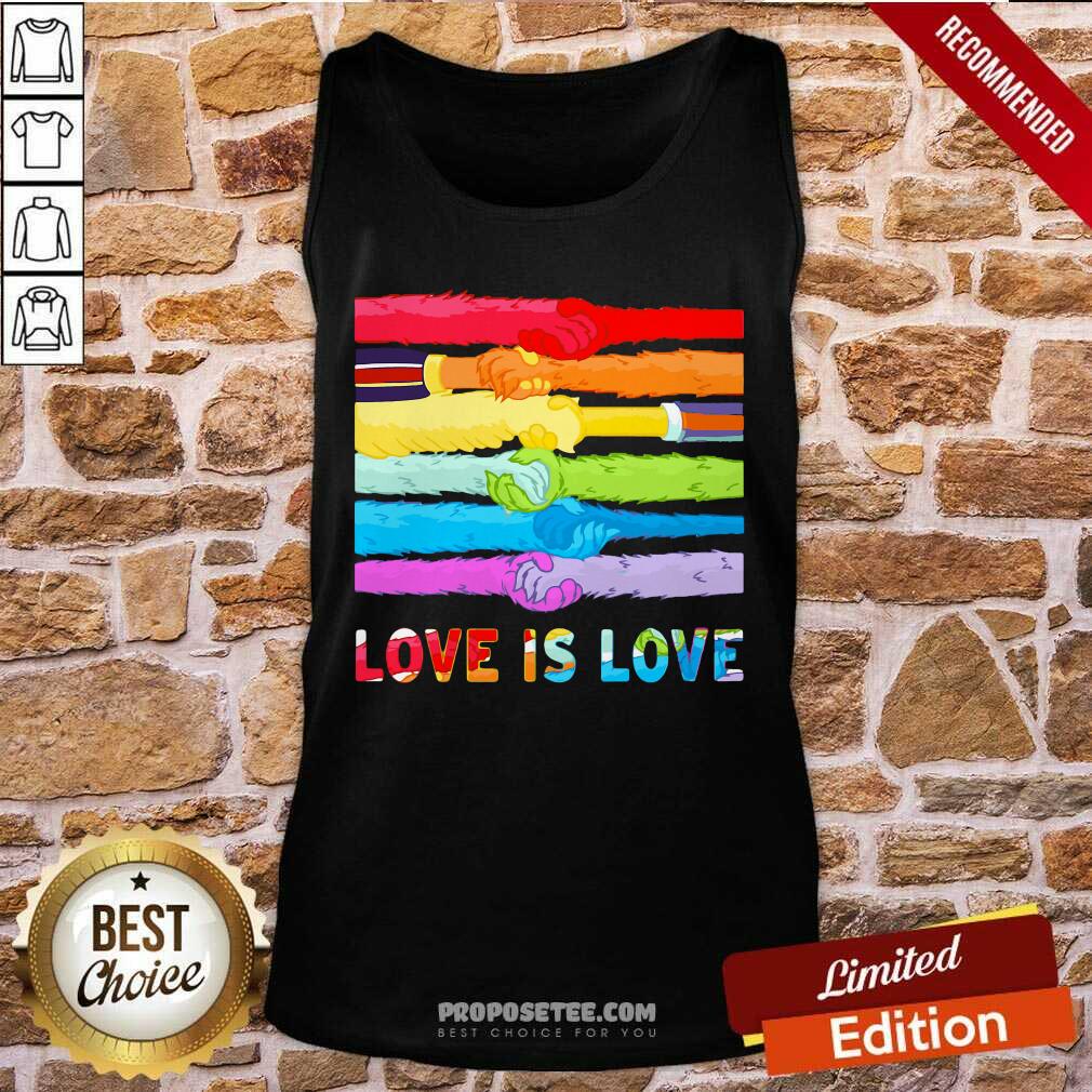 LGBT Hand Love Is Love Shirt - Image 4