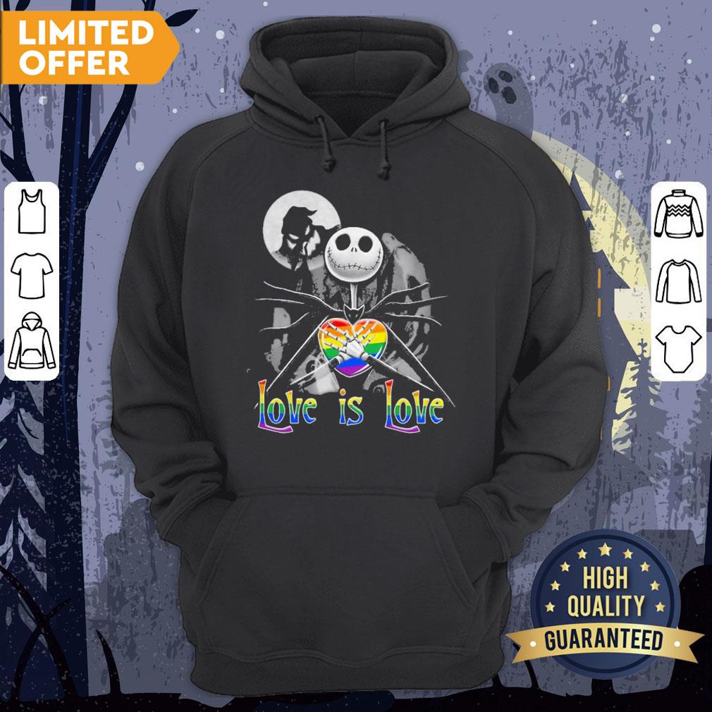 LGBT Jack Skellington Night Before Love Is Love Halloween Shirt - Image 5