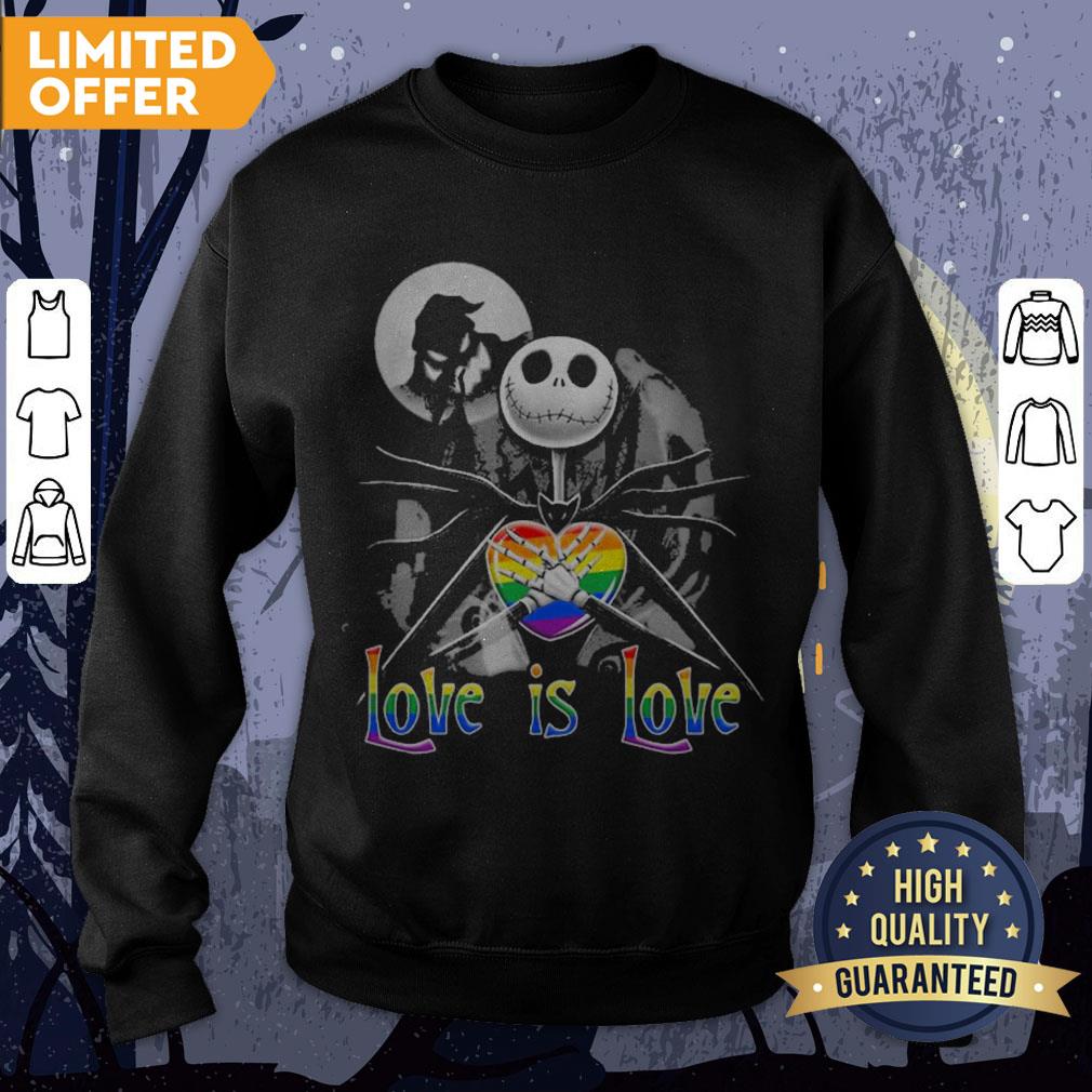 LGBT Jack Skellington Night Before Love Is Love Halloween Shirt - Image 4