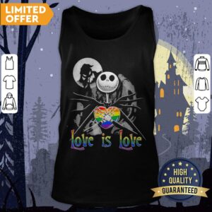 Alternative view of LGBT Jack Skellington Night Before Love Is Love Halloween Shirt