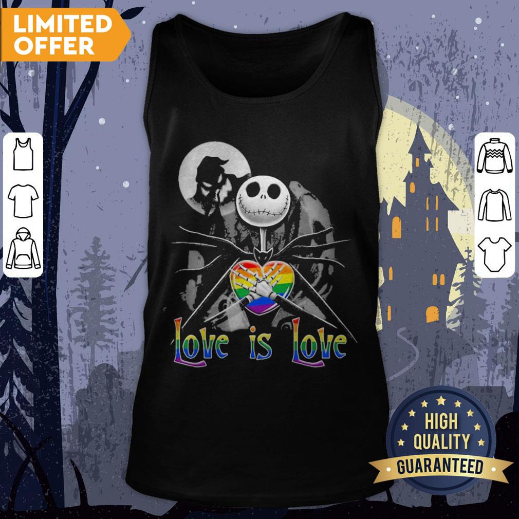 LGBT Jack Skellington Night Before Love Is Love Halloween Shirt - Image 2