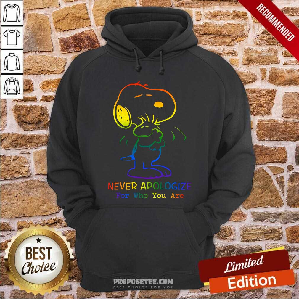 LGBT Snoopy Never Apologize For Who You Are Shirt - Image 2