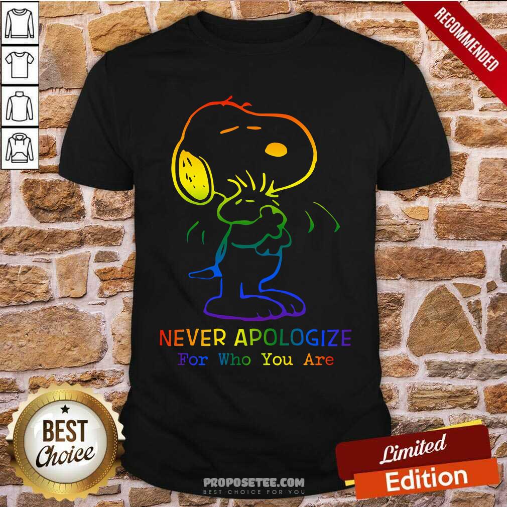 LGBT Snoopy Never Apologize For Who You Are Shirt