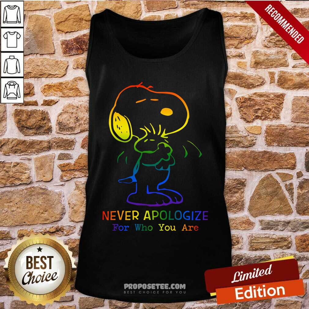 LGBT Snoopy Never Apologize For Who You Are Shirt - Image 4