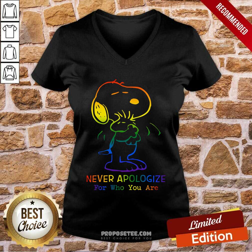 LGBT Snoopy Never Apologize For Who You Are Shirt - Image 3