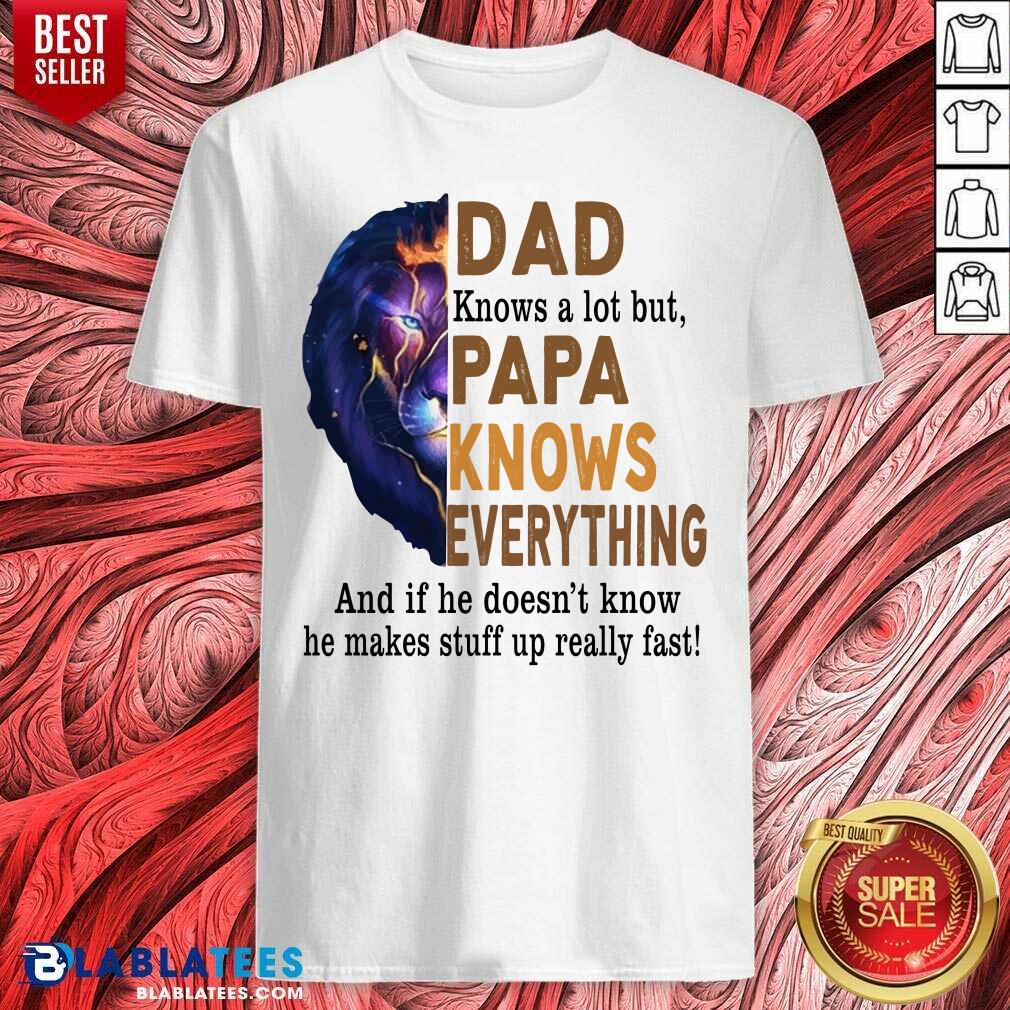 Lion Dad Knows A Lot But Papa Knows Everything Shirt